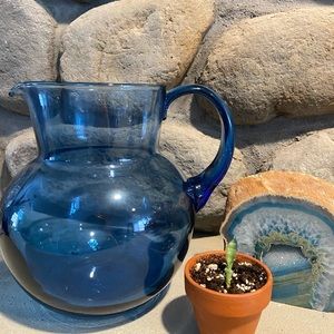 Blue Glass Pitcher